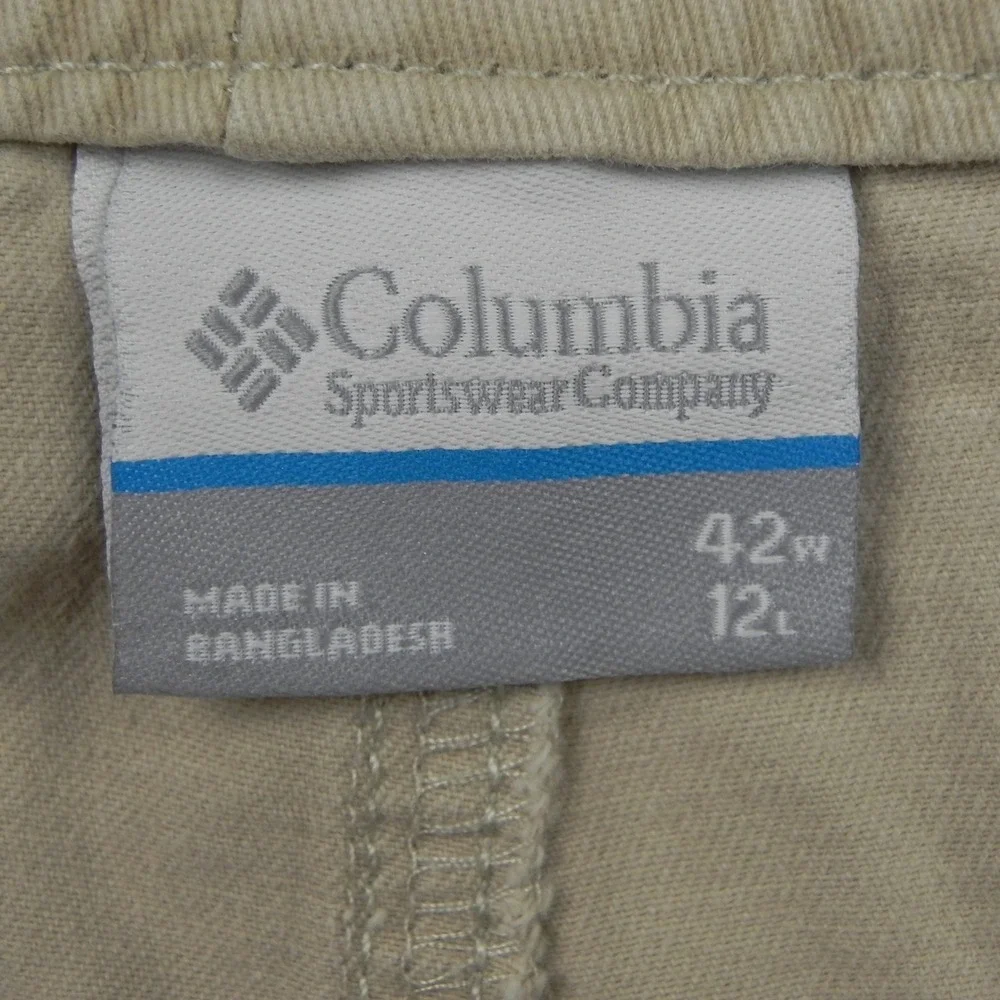 Columbia Cargo Shorts Mens 42W Tan Khaki Cotton Utility Hiking Outdoor Casual
